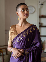 Women's Purple Modal Viscose Saree