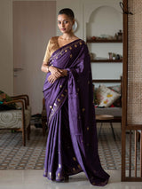 Women's Purple Modal Viscose Saree