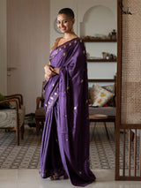 Women's Purple Modal Viscose Saree