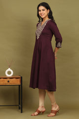 Women's Embroidered Zari Anarkali Kurta