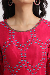 Women's Floral Printed Woven Flared Kurta