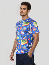 Men's Slim Fit Looney Tunes Printed Round Neck Tshirt
