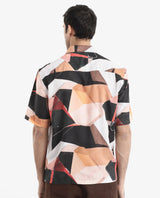 Men's Black Casual Regular Fit Printed Half Sleeves Shirt
