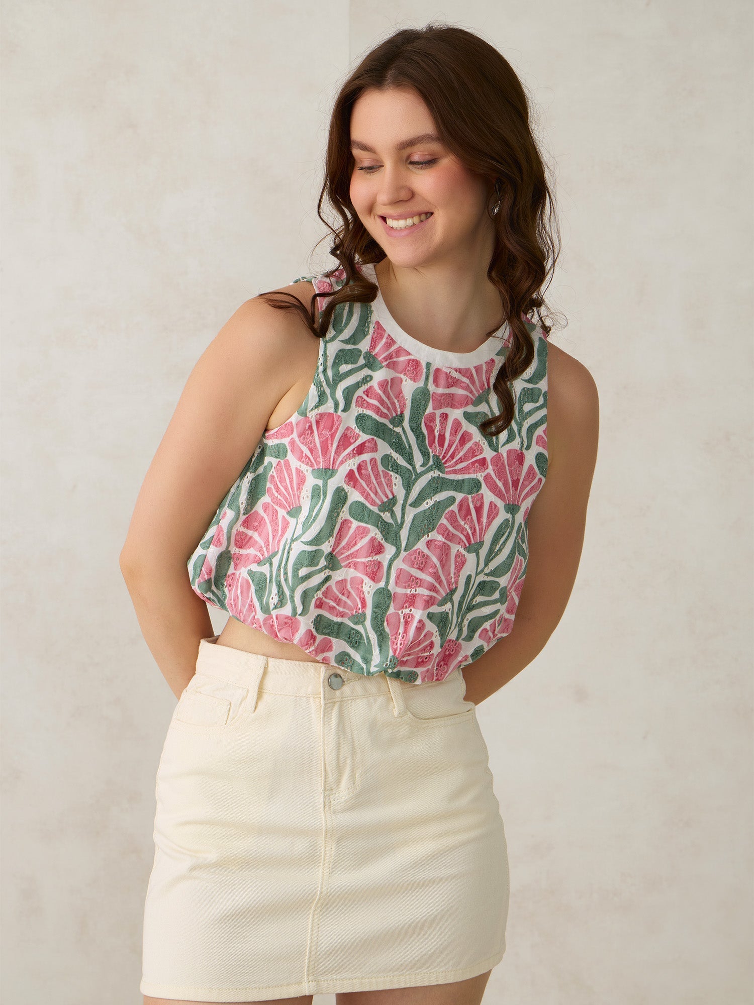 Women's Multicolor Casual Loose Printed Top