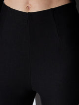 Women's Black Mid-Rise Solid Stretchable Skinny Fit Formal Trouser