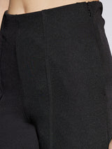 Women's Black Solid Mid Rise Stretchable Wide Leg Cropped Formal Trouser