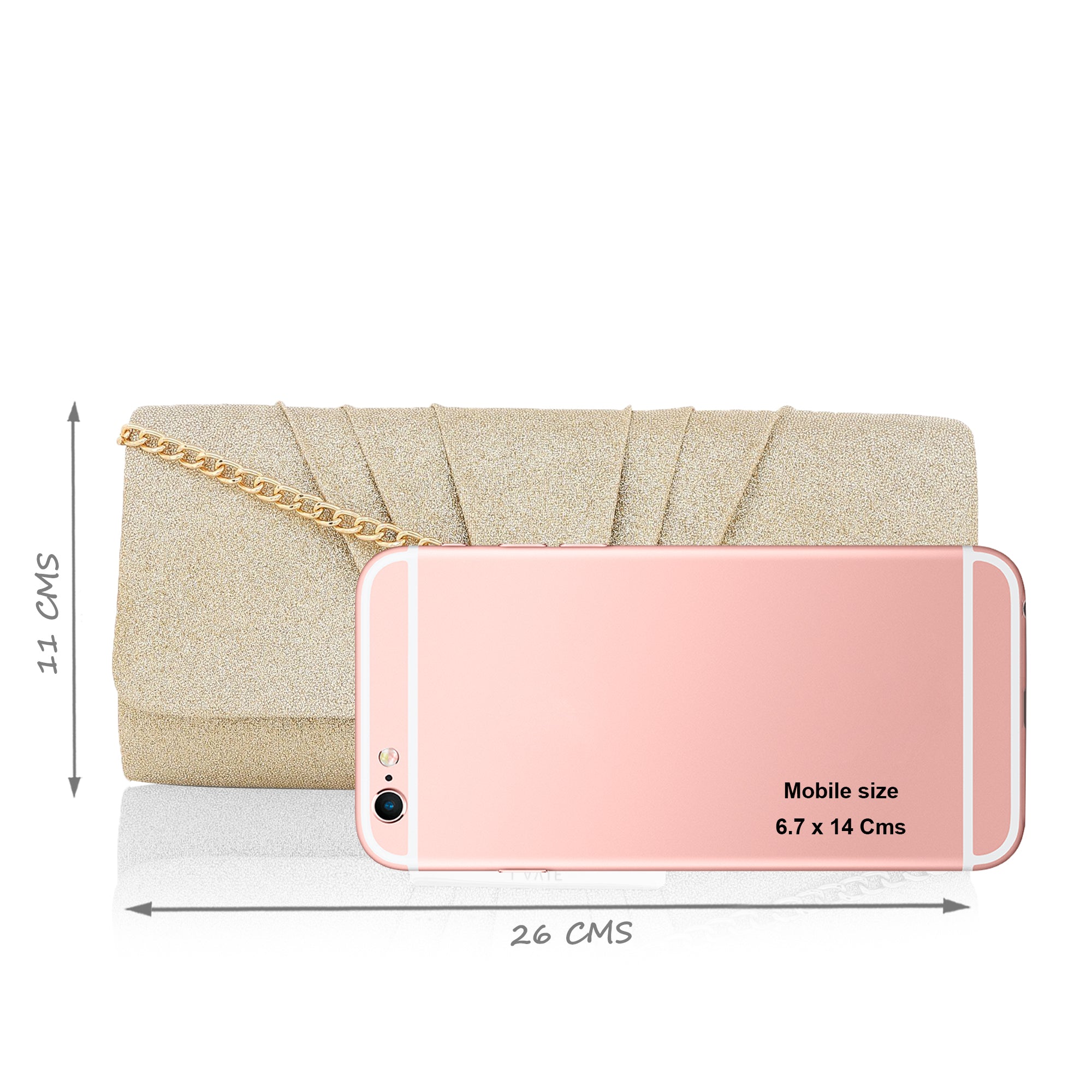 Women's Gold Party Solid Clutch