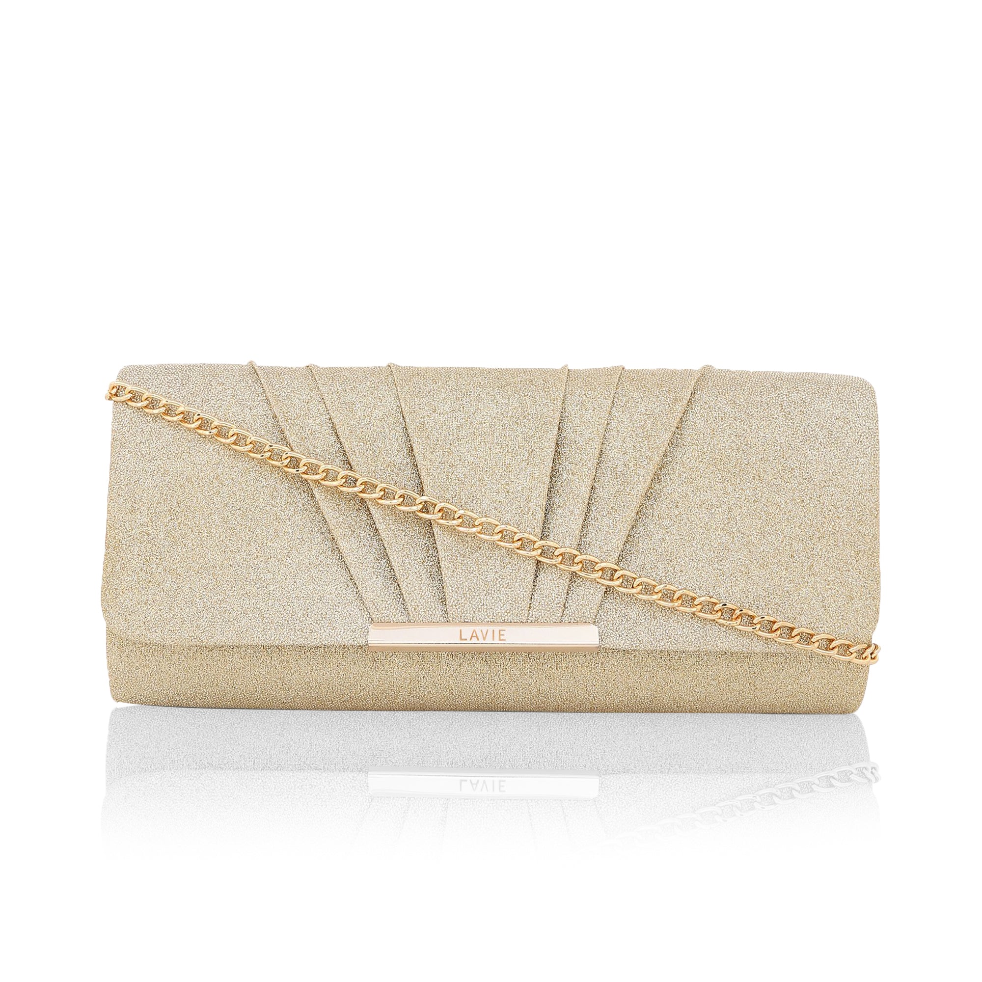 Women's Gold Party Solid Clutch