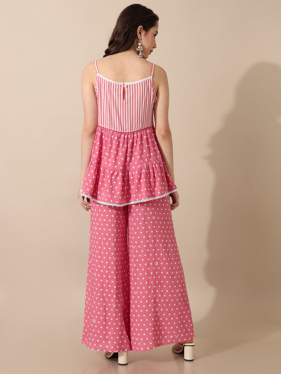 Women's Pink Casual Regular Fit Printed Top