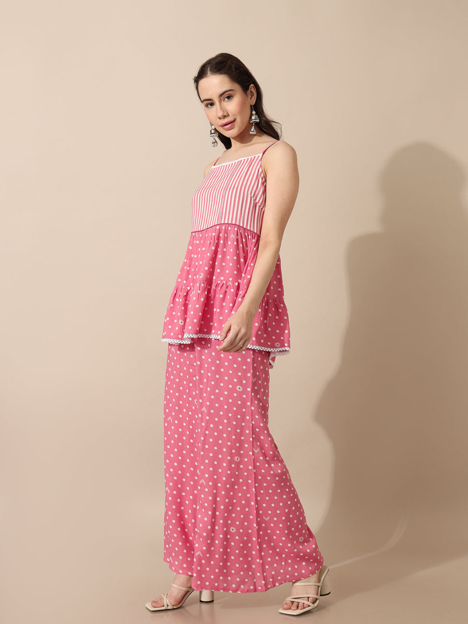 Women's Pink Casual Regular Fit Printed Top