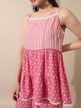 Women's Pink Casual Regular Fit Printed Top
