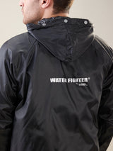Men's Black Grey Button Rainsuit