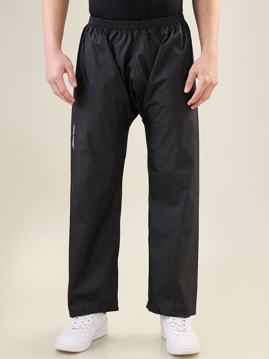 Men's Black Yellow Button Rainsuit