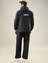 Men's Black Yellow Button Rainsuit