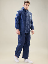 Men's Navy Blue Button Rainsuit