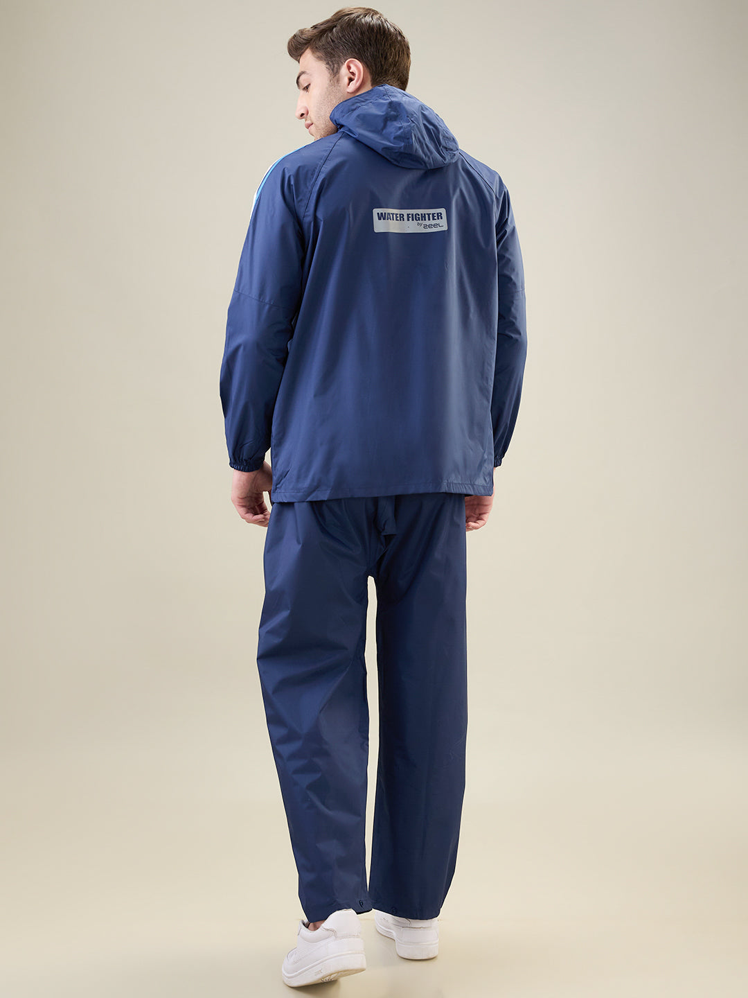 Men's Navy Blue Button Rainsuit