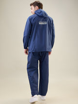 Men's Navy Blue Button Rainsuit