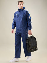 Men's Navy Blue Button Rainsuit
