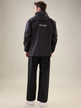 Men's Black Yellow Button Rainsuit