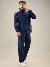 Men's Navy Orange Button Rainsuit