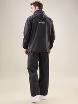 Men's Black Neon Button Rainsuit