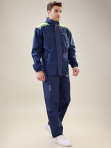 Men's Navy Neon Button Rainsuit