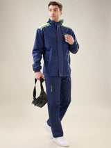 Men's Navy Neon Button Rainsuit