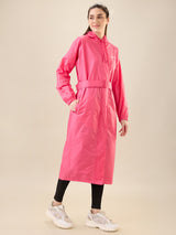 Women's Pink Button Raincoat