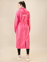 Women's Pink Button Raincoat