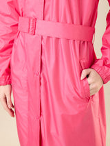Women's Pink Button Raincoat