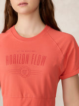 Women's Orange Casual Printed Half Sleeves Tshirt