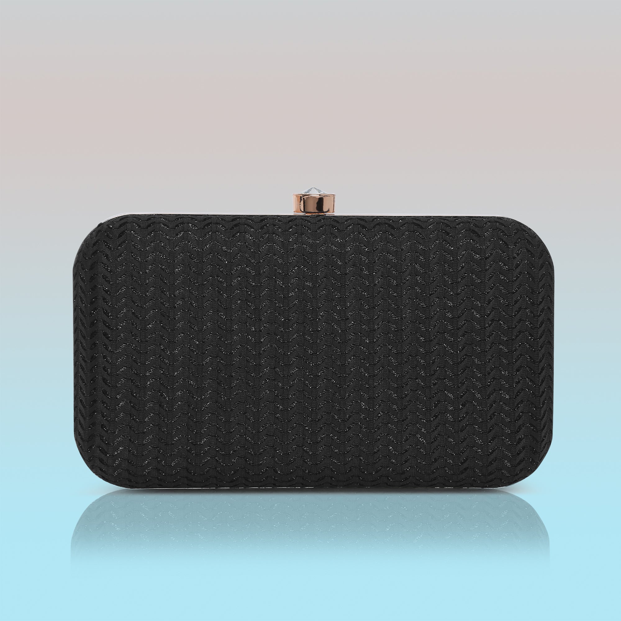 Women's Black Party Solid Clutch