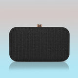 Women's Black Party Solid Clutch