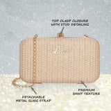 Women's Gold Party Solid Clutch