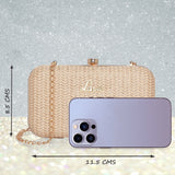 Women's Gold Party Solid Clutch