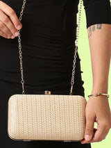Women's Gold Party Solid Clutch