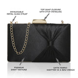 Women's Black Party Solid Clutch