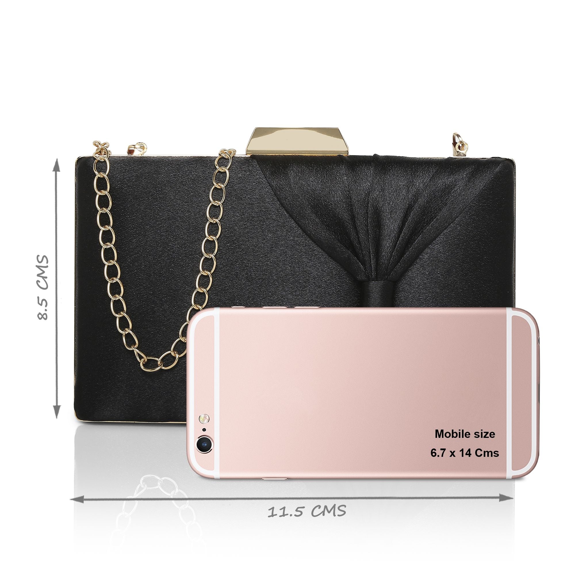 Women's Black Party Solid Clutch
