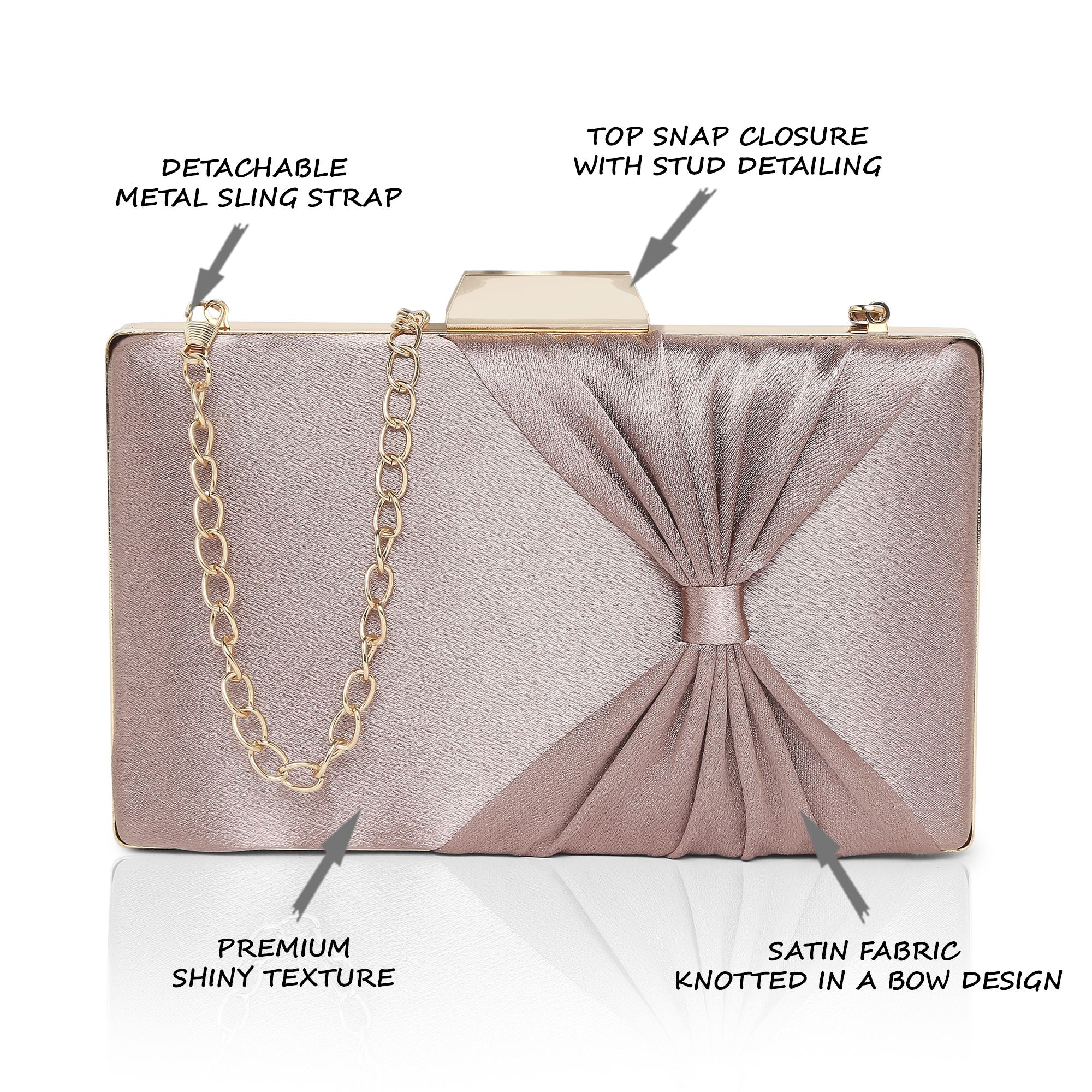 Women's Rose Gold Party Solid Clutch