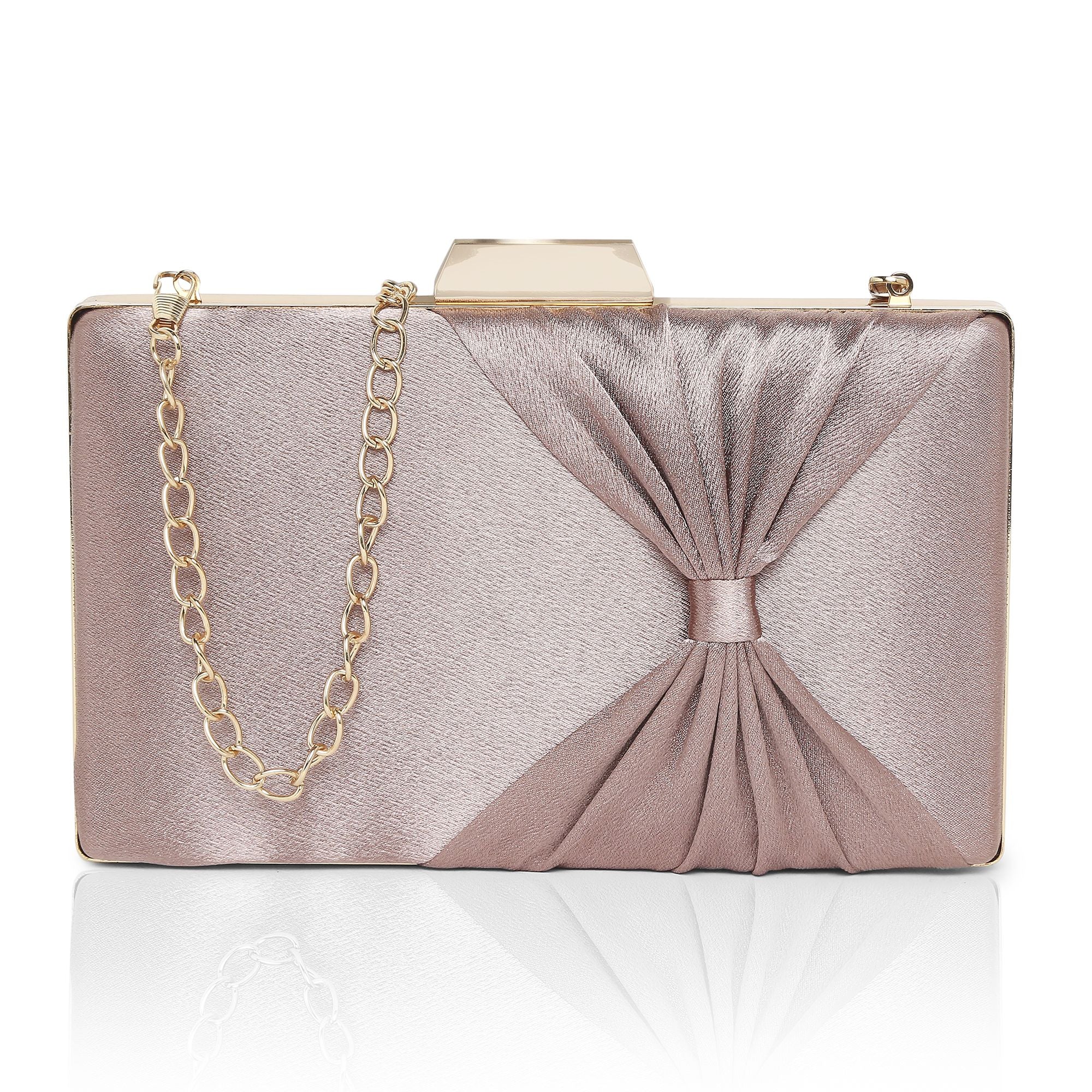 Women's Rose Gold Party Solid Clutch