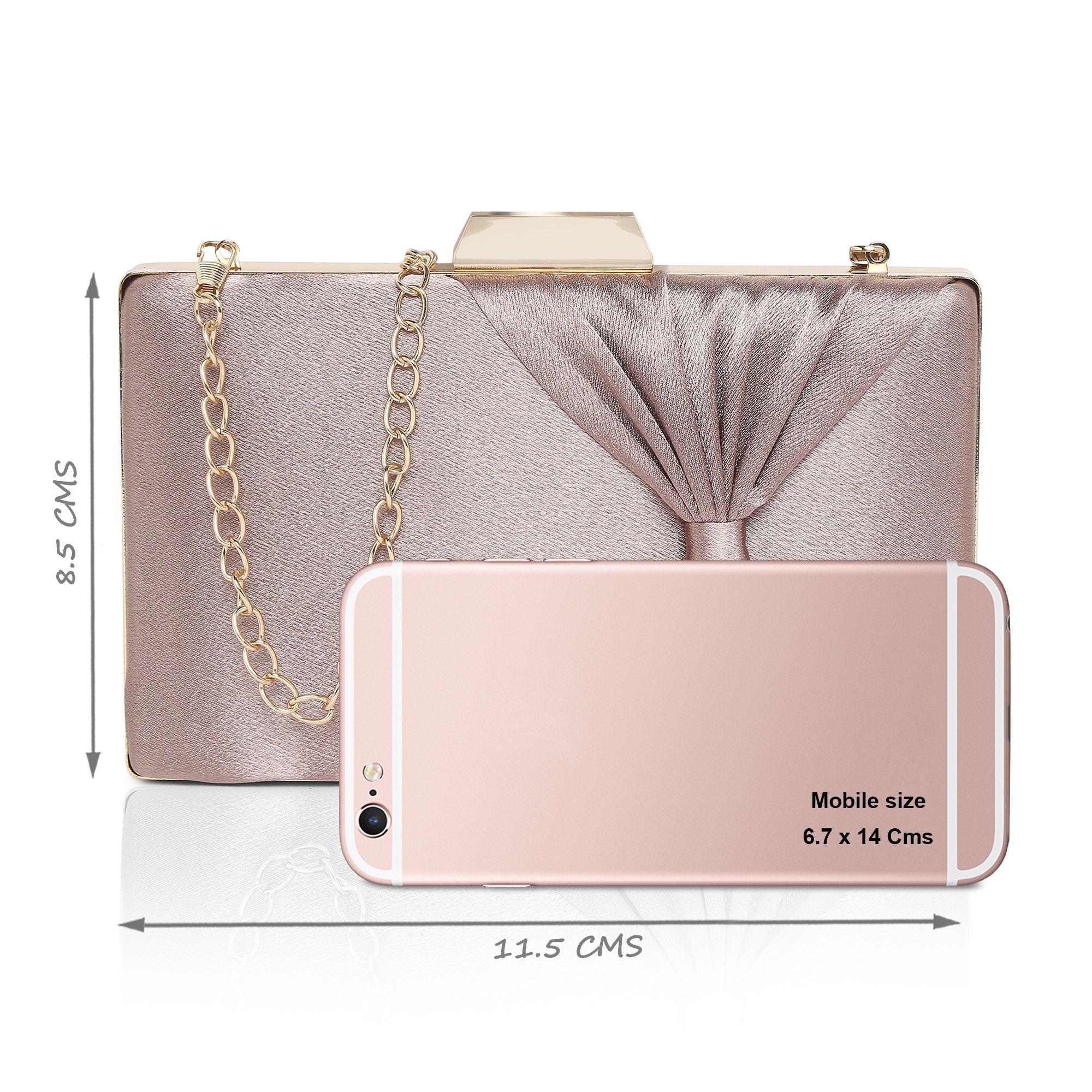 Women's Rose Gold Party Solid Clutch