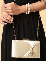 Women's Gold Party Solid Clutch