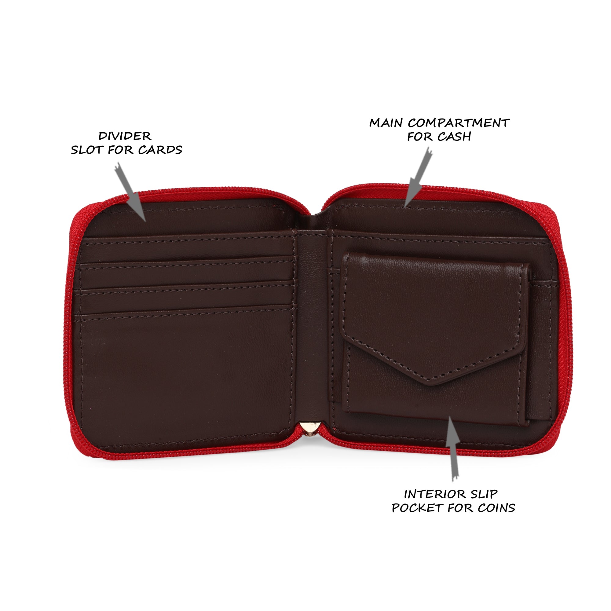 Women's Red Casual Solid Wallet