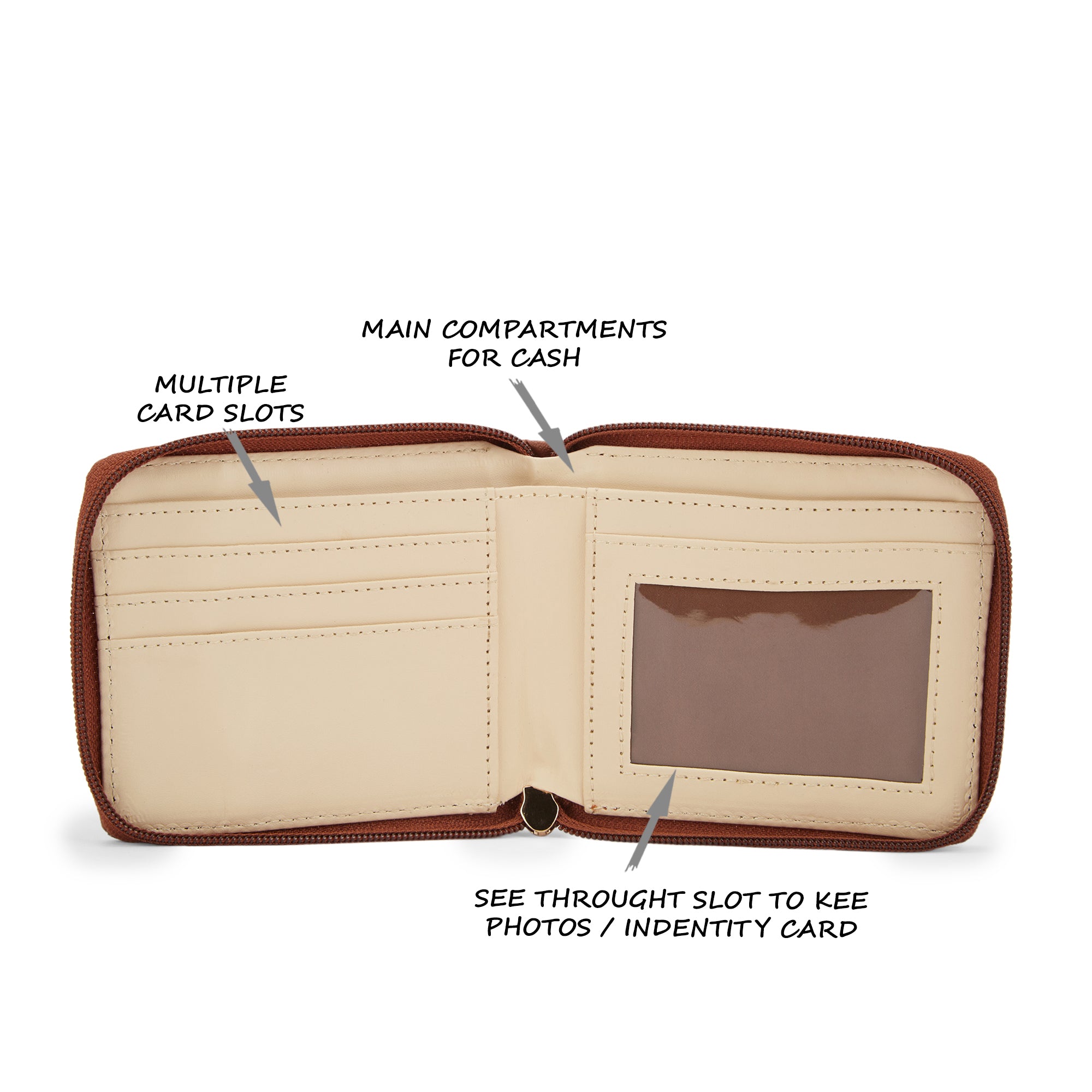 Women's Tan Casual Solid Wallet