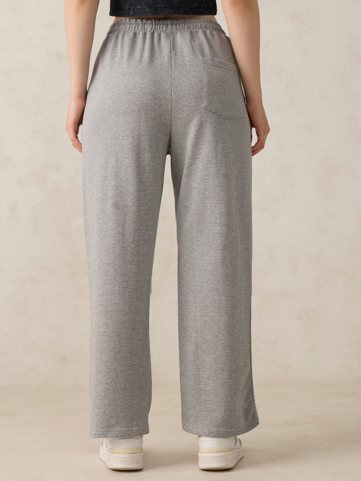 Women's Grey Casual Wide Leg Printed Trackpant
