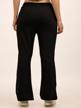 Women's Black Casual Regular Fit Solid Trackpant