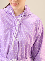 Women's Purple Button Raincoat