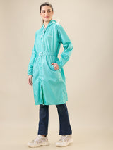 Women's Green Button Raincoat