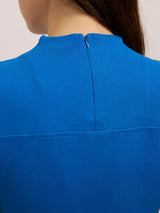 Women's Blue Casual Slim Fit Solid Top