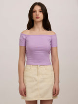 Women's Purple Casual Fitted Solid Top